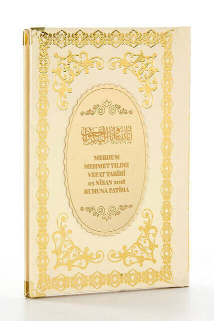 10 Bound Yasin Books - With Name-Specific Plates - Medium Size - 176 Pages - Cream Color - Mevlid Gift - 1