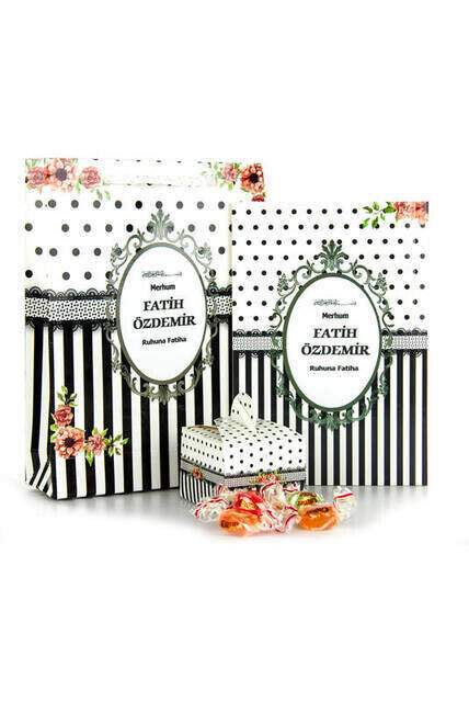 10 PCS - Book of Yasin - Pocket Size - 64 Pages - With Name Label - Candy - With Cardboard Bag - Black Color - Mevlid Gift - 1