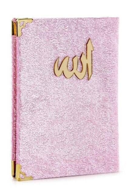 10 PCS - Economic Velvet Covered Yasin Book - Pocket Size - Pink Color - Mevlüt Gift - 1