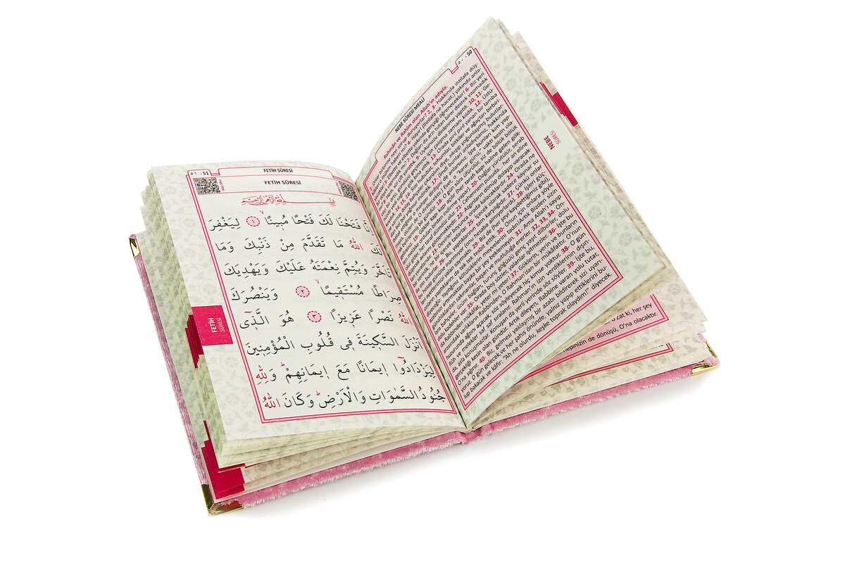 10 Personalized Mevlüt Gifts Velvet Covered Yasin Book 80 Pages Pink - 4