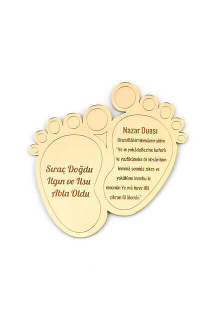 10 Pieces Gift Mirrored Plexi Magnetic Wardrobe Ornament With Footprints - 1