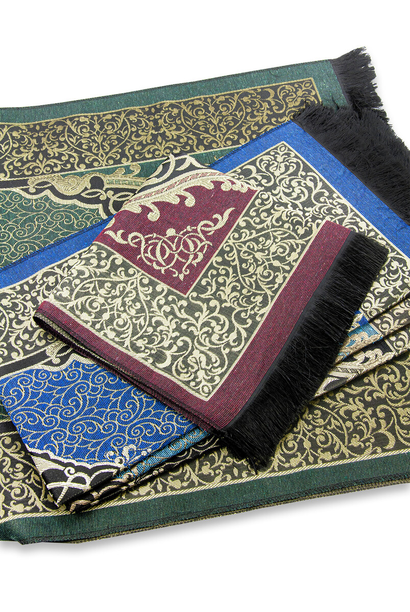 10 Pieces Ottoman Taffeta Prayer Rug 5 Colors - 8