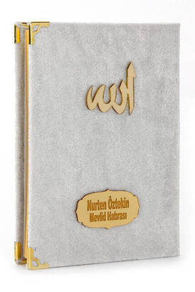 10 Pieces Special Gift Set - Velvet Covered Yasin Book - Pocket Size - Name Plate - Prayer Rug - Rosary - Boxed - White - 4