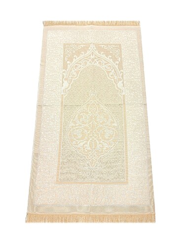 10 Pieces Special Gift Velvet Covered Yasin Book - Bag Size - Name-Specific Plate - Prayer Rug - Rosary - Boxed - Cream - 7