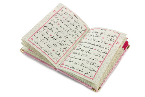 10 Pieces Velvet Covered Yasin Book - Bag Size - Name-Specific Plate - Rosary - Sachet - Pink Color - Mevlüt Gift - 80 Pages - 7