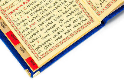 20 PCS - Economic Velvet Covered Yasin Book - Pocket Size - Navy Blue Color - Mevlüt Gift - 3