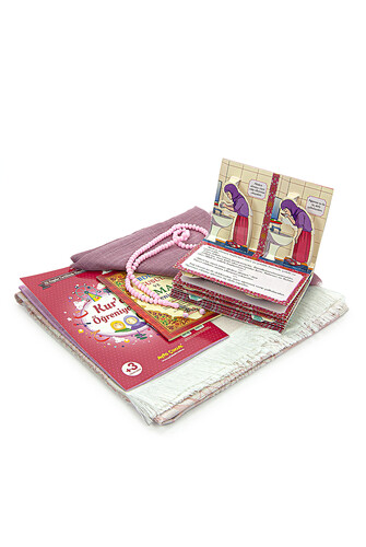 3D Prayer Preparation Yasin and Prayer Rug Set for My Daughter - Pink - 3