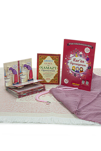 3D Prayer Preparation Yasin and Prayer Rug Set for My Daughter - Pink - 4