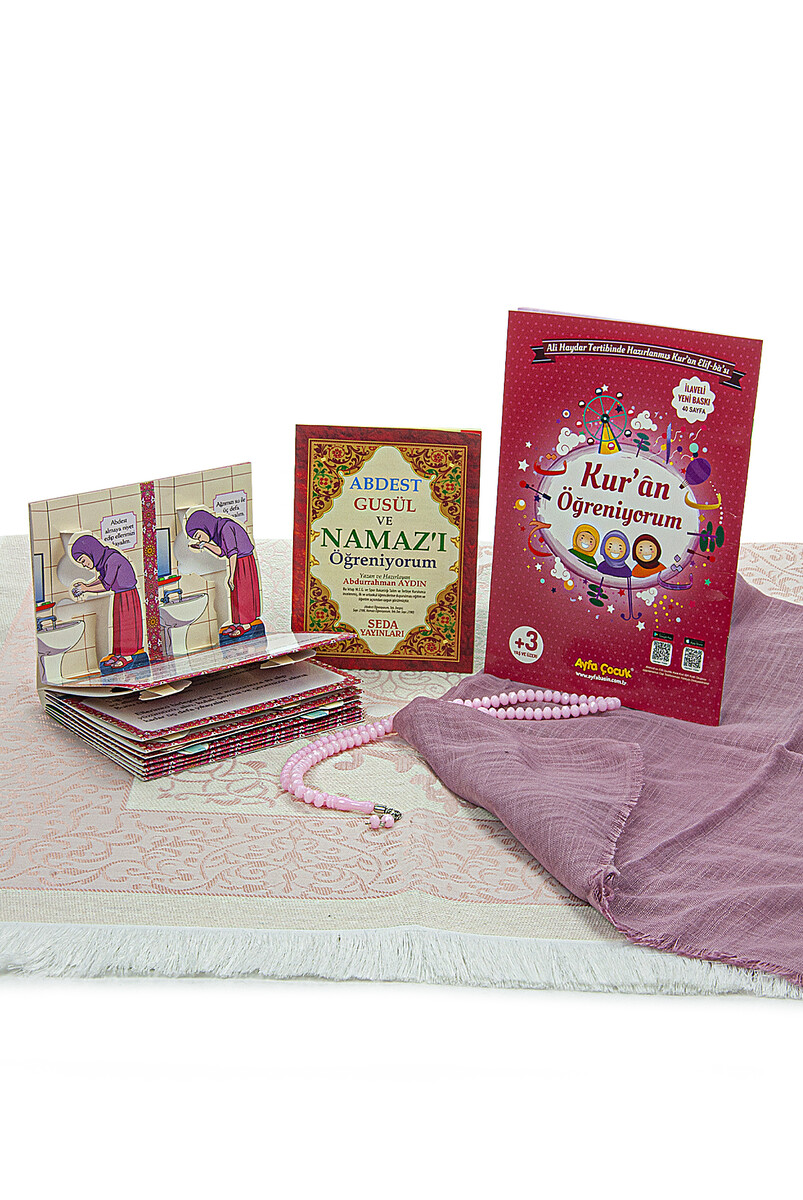 3D Prayer Preparation Yasin and Prayer Rug Set for My Daughter - Pink - 4