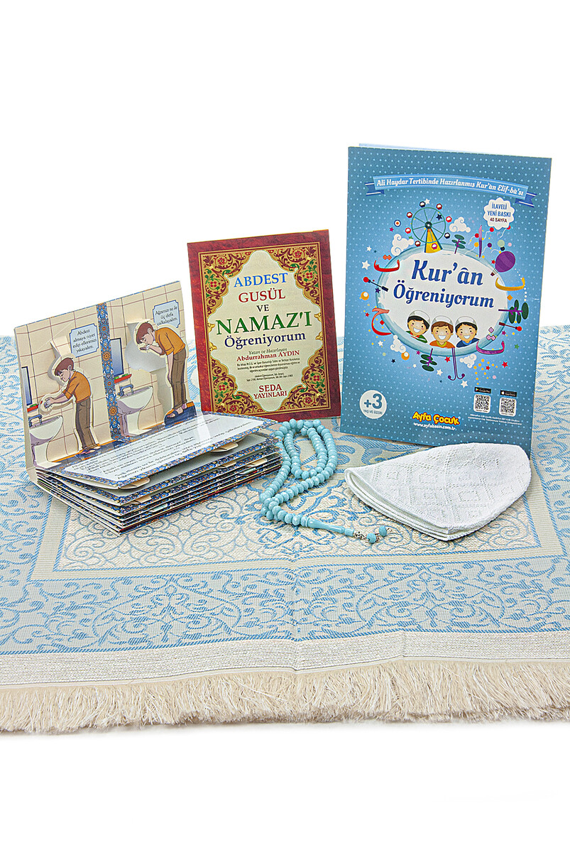 3D Prayer Preparation Yasin and Prayer Rug Set for My Son - Blue - 4