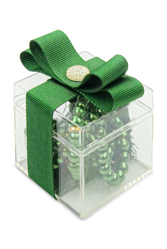 5 Pieces 99 Pearl Rosary with Decorative Mica Box - Green - 2