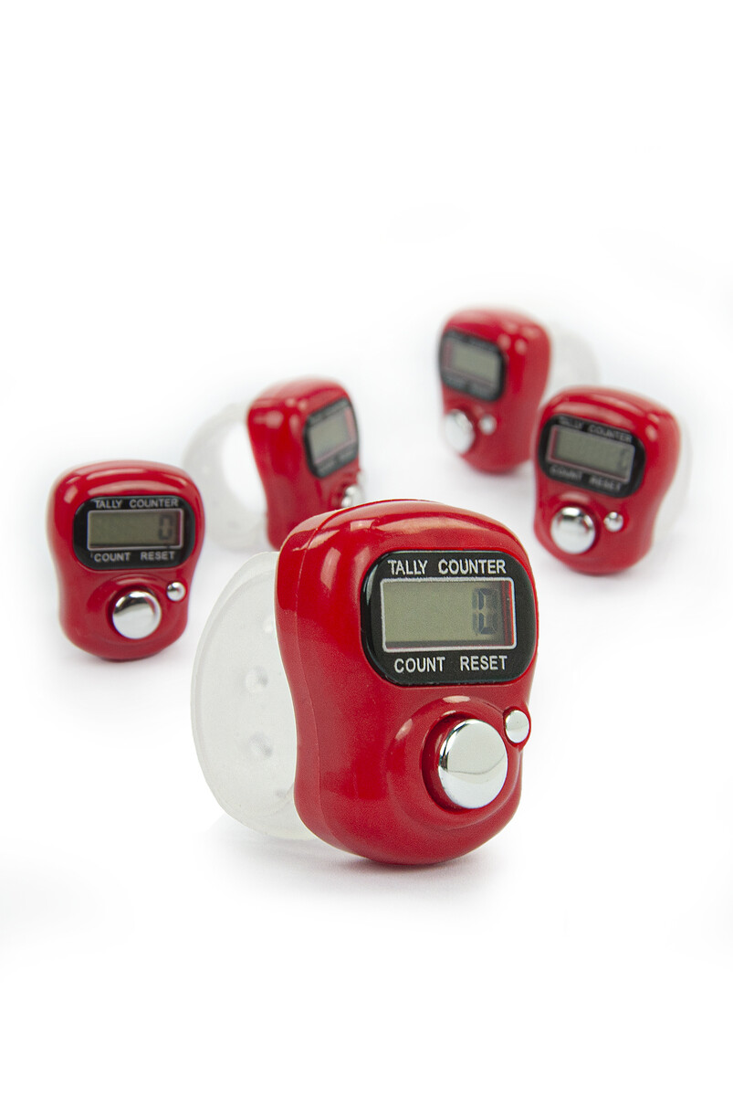 5 Pieces Digital Chanting Counter Rosary Red - 1