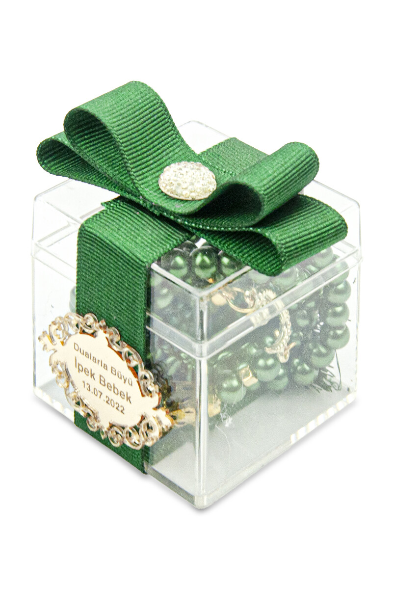 5 Pieces of 99 Pearl Rosary with Mica Box, Special for Name, Special for Gifts - Green - 2