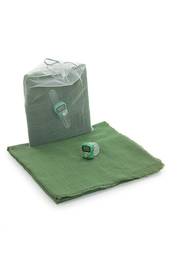 5 Pieces Tulle Pouch Cotton Mevlüt Cloth and Chanting Counter Set Green - 1