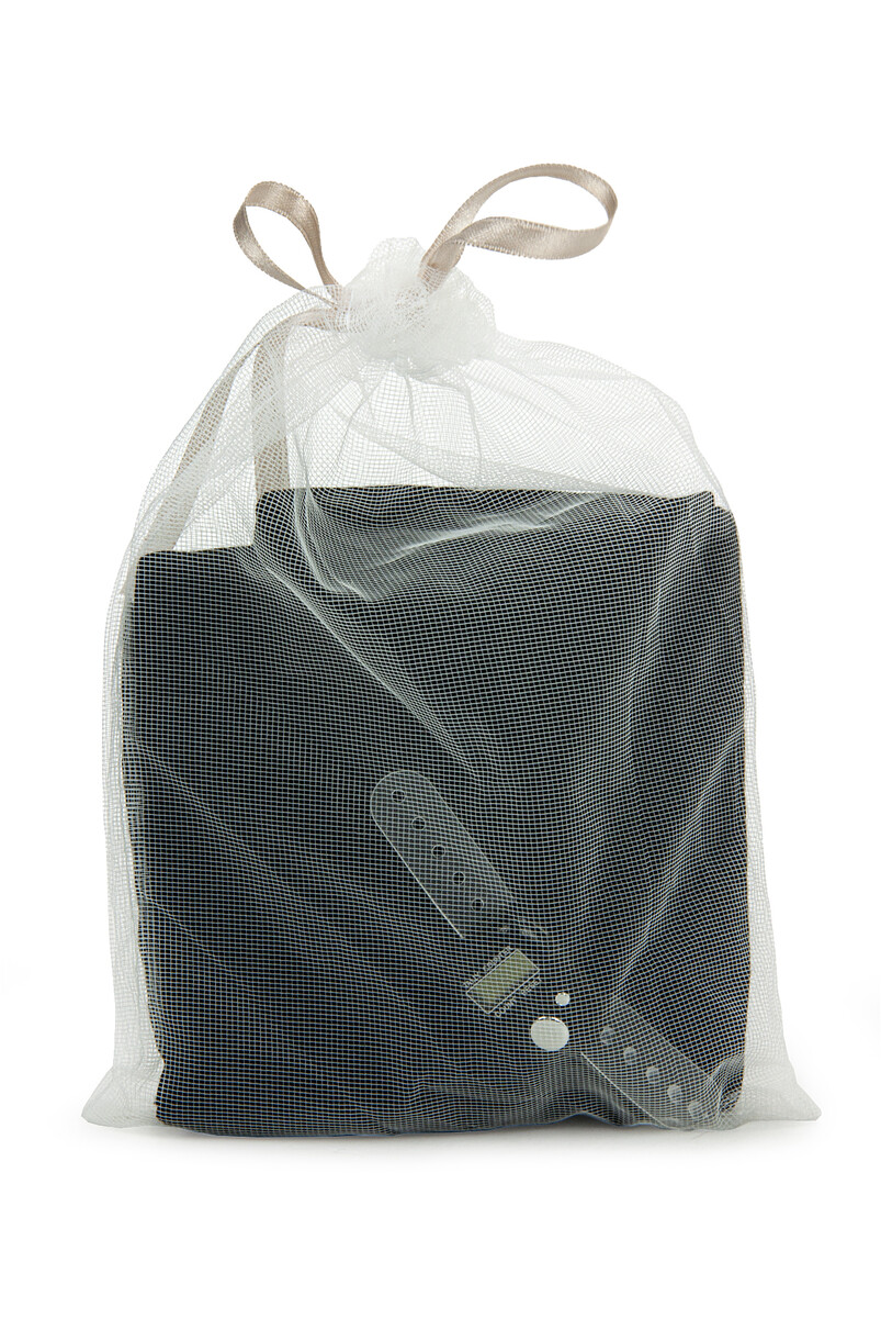 5 Pieces Tulle Pouch Cotton Mevlüt Cloth and Zikrmatik Counter Set Black - 2