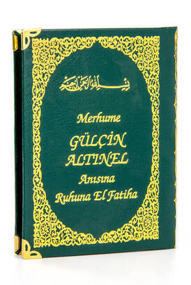 50 ADET - İsim Baskılı Ciltli Yasin Kitabı - Çanta Boy - 128 Sayfa - Tesbihli - Şeffaf Kutulu - Yeşil Renk - Dini Hediyelik Set - 2