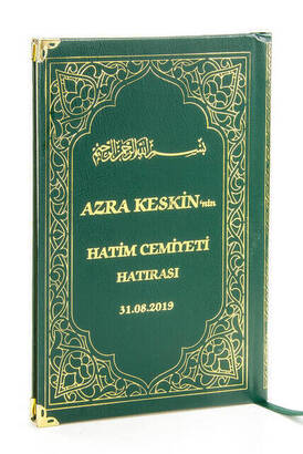 50 ADET - İsim Baskılı Ciltli Yasin Kitabı - Orta Boy - 176 Sayfa - Yeşil Renk - Mevlüt Hediyeliği 