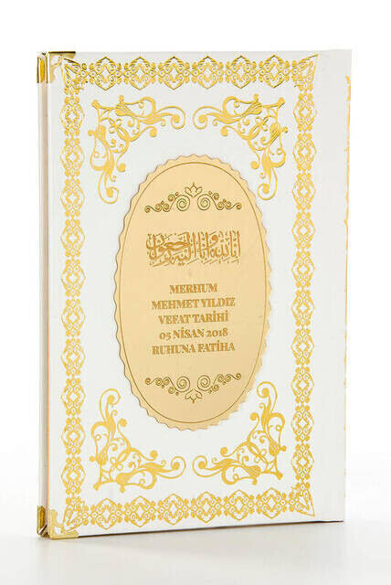 50 PCS - Hardcover Book of Yasin - Name Plate - Medium Size - 176 Pages - White Color - Mevlüt Gift - 1