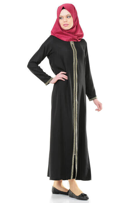 5009-1 Zippered Black Prayer Dress - 1