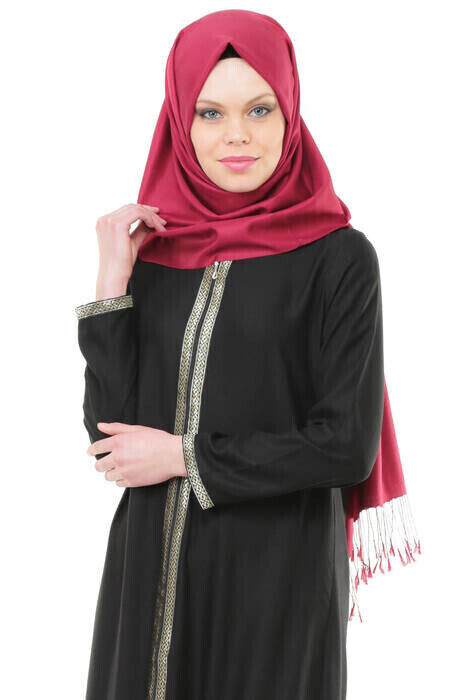 5009-1 Zippered Black Prayer Dress - 2