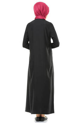 5009-1 Zippered Black Prayer Dress - 3