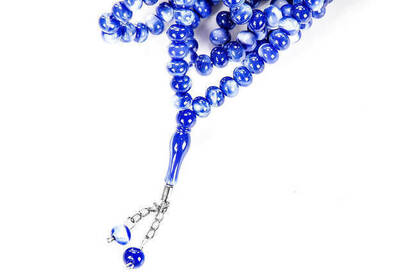 500 Prayer Beads - Navy Blue-White (Piece) - 2