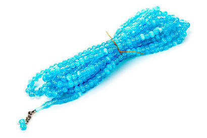 500 Prayer Beads - Turquoise-White (Piece) - 1