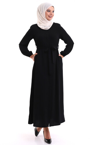 Abaya Black Plain Belt 2741-22 - 2