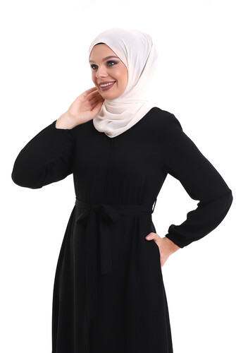 Abaya Black Plain Belt 2741-22 - 4