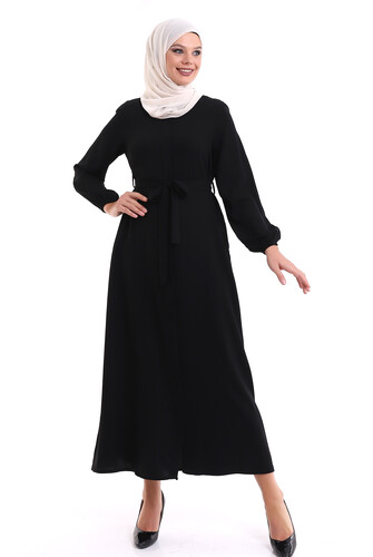 Abaya Black Plain Belt 2741-22 - 6