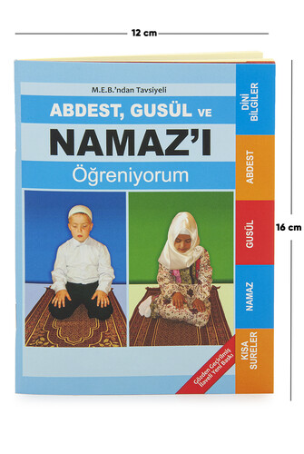 Abdest, Gusül ve Namazı Öğreniyorum Kitabı - Çanta Boy - Mavi - M.E.B Tavsiyelidir - 1