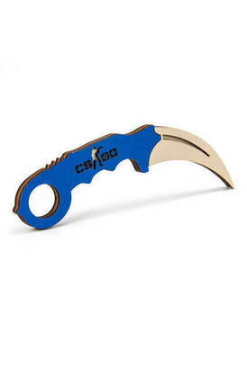 Ahşap Karambit - Cs Go Karambit Oyuncak - Eğitici Oyuncak - Mavi 