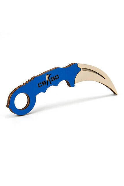 Ahşap Karambit - Cs Go Karambit Oyuncak - Eğitici Oyuncak - Mavi - 1