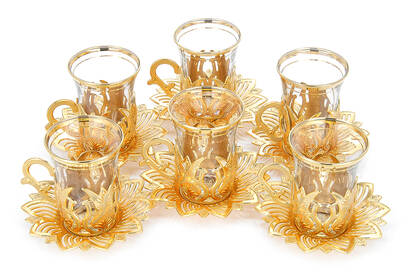 Ahsen 6 Piece Tea Set Gold - 1