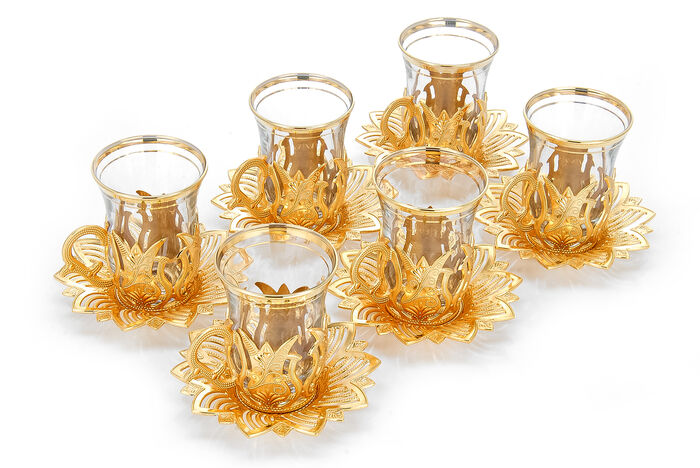 Ahsen 6 Piece Tea Set Gold - 2