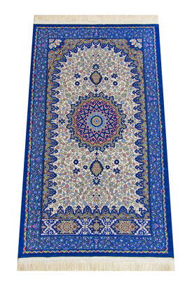 Authentic Ultra Luxe Chenille Prayer Rug Blue - 1