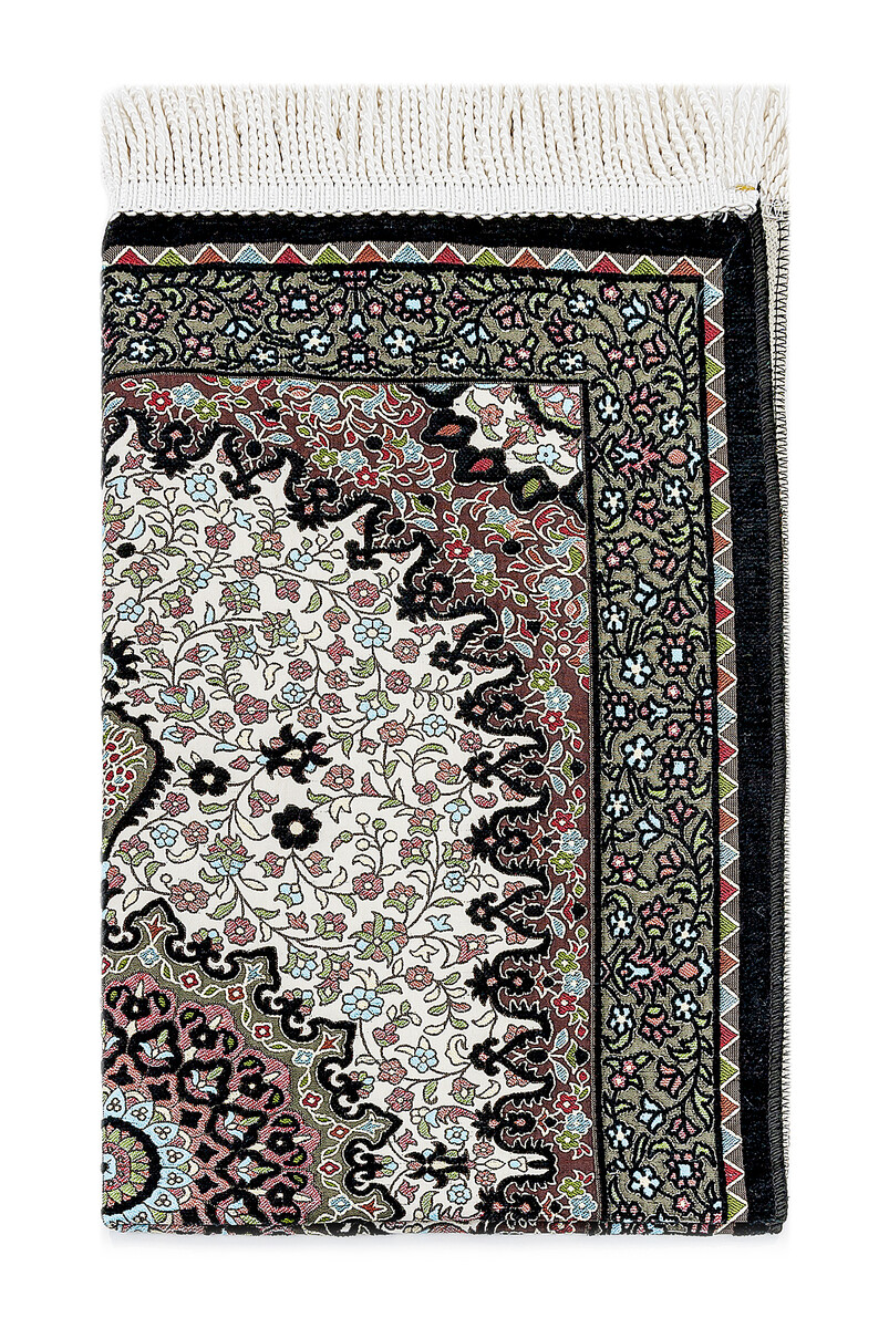 Authentic Ultra Luxe Chenille Prayer Rug Black - 2