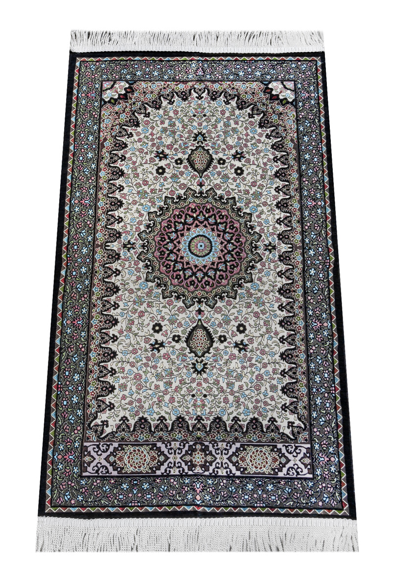 Authentic Ultra Luxe Chenille Prayer Rug Black - 1