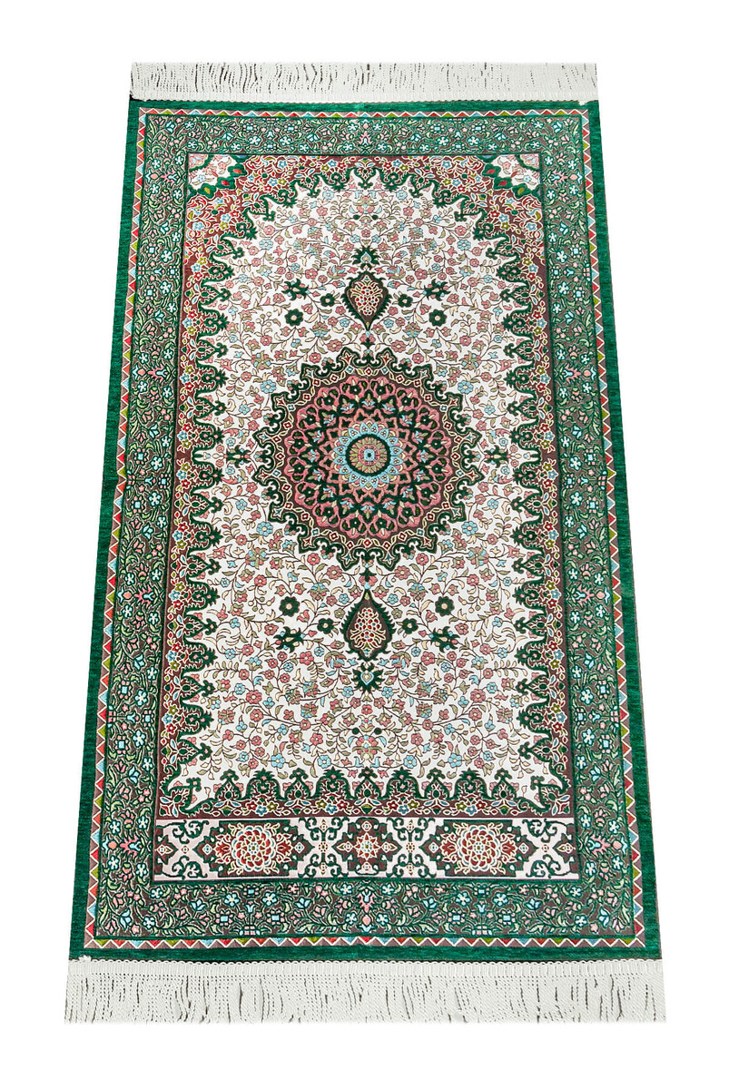 Authentic Ultra Luxe Chenille Prayer Rug Green - 1