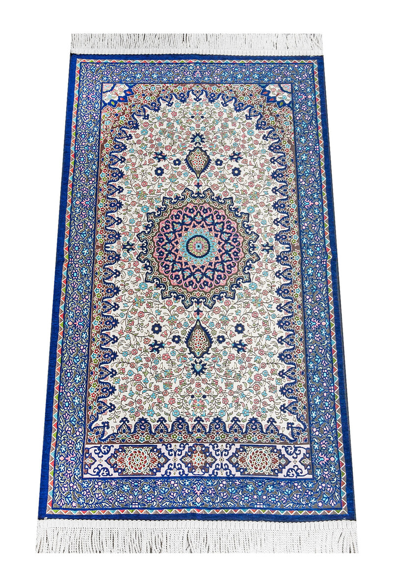 Authentic Ultra Luxe Chenille Prayer Rug Navy Blue - 1