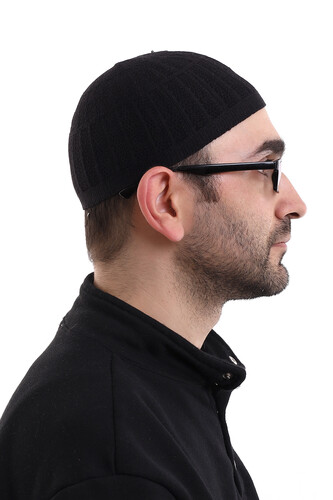 Bamboo Prayer Cap - Black - 5