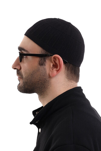 Bamboo Prayer Cap - Black - 6