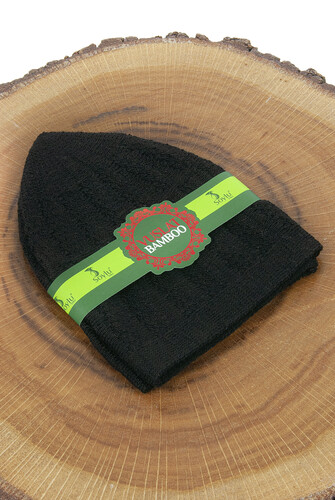 Bamboo Prayer Cap - Black - 4