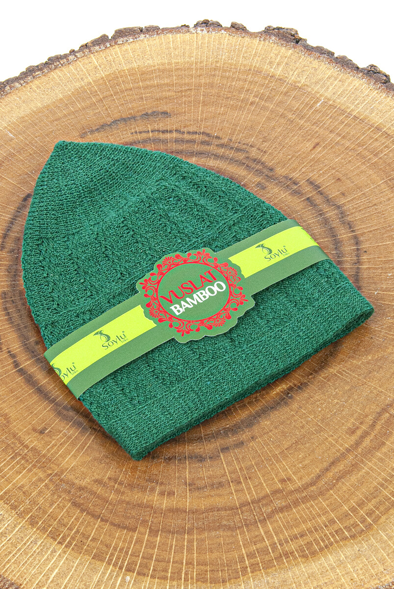 Bamboo Prayer Cap - Green - 4