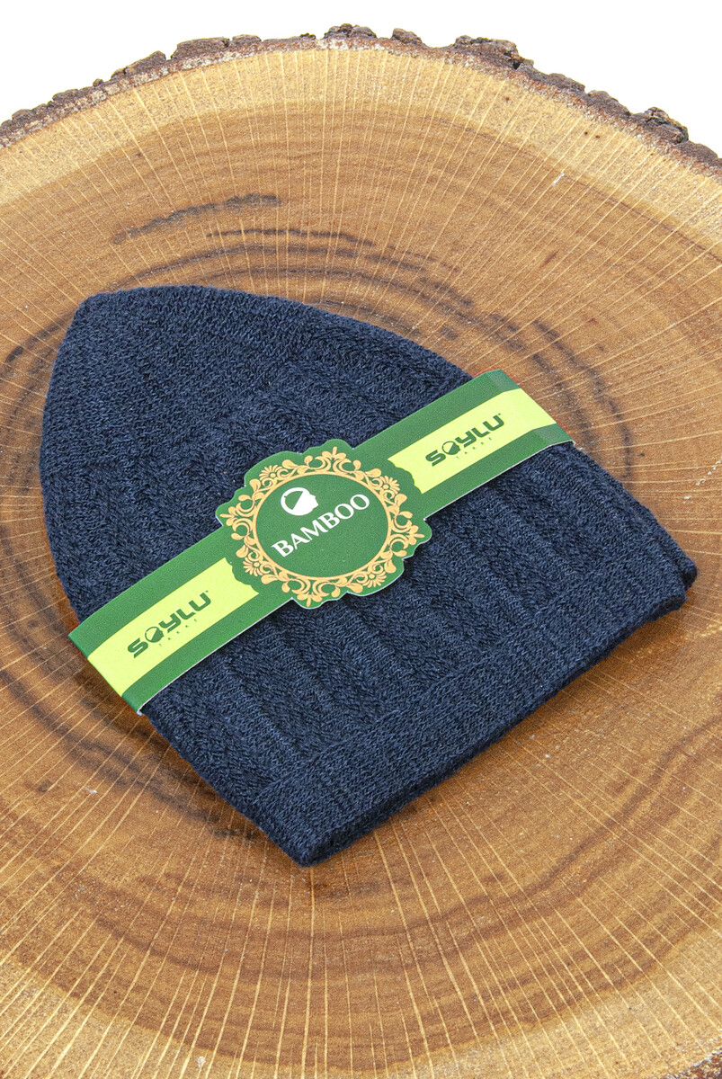 Bamboo Prayer Cap - Navy Blue - 4