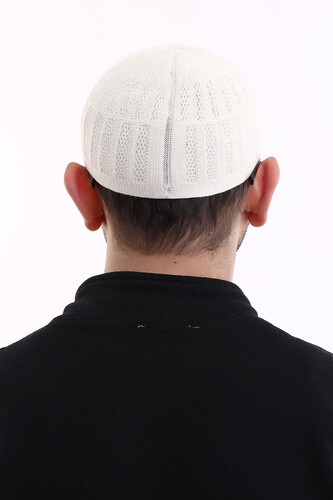 Bamboo Prayer Cap - White - 7