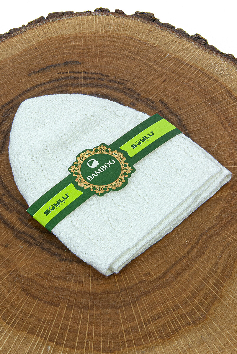 Bamboo Prayer Cap - White - 4