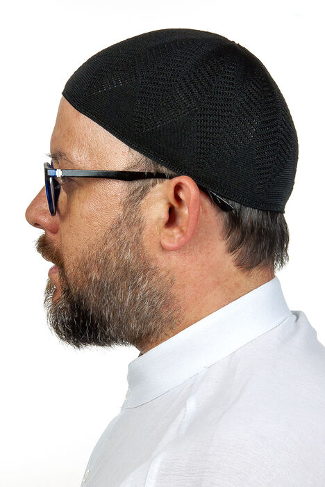 Berra Çelik Knitted Lace Prayer Cap Black 1 Piece - 2