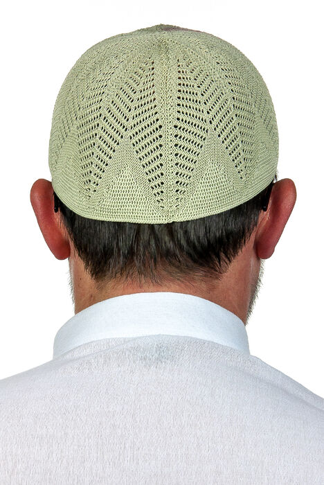 Berra Çelik Knitted Lace Prayer Cap F.Green 1 Piece - 3