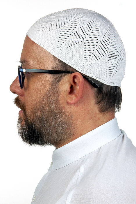 Berra Çelik Knitted Lace Prayer Cap White 1 Piece - 2